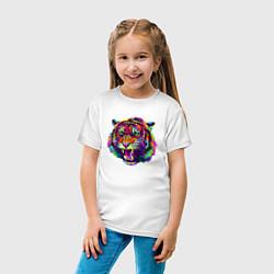 Футболка хлопковая детская Color Tiger, цвет: белый — фото 2