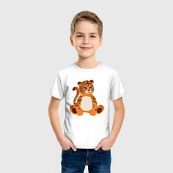 Футболка хлопковая детская Fat Tiger, цвет: белый — фото 2