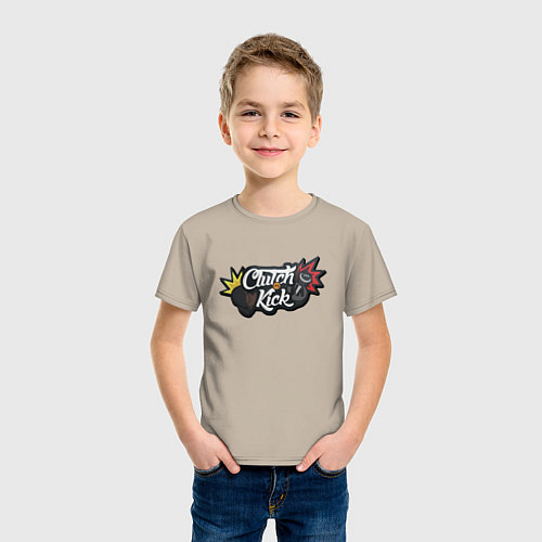 Детская футболка Clutch or Kick / Миндальный – фото 3