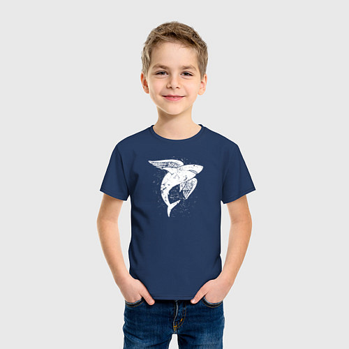 Детская футболка Крылатая акула / Тёмно-синий – фото 3