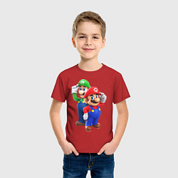 Футболка хлопковая детская Mario Bros, цвет: красный — фото 2