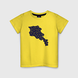 Футболка хлопковая детская Space Armenia, цвет: желтый
