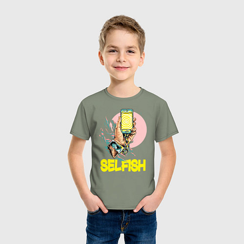 Детская футболка Рука с телефоном / Авокадо – фото 3
