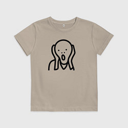 Футболка хлопковая детская Крик Стикер, цвет: миндальный