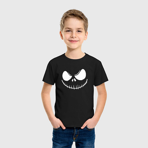 Детская футболка Джек Скеллингтон лицо / Черный – фото 3