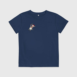 Футболка хлопковая детская Новогодний Олень!, цвет: тёмно-синий