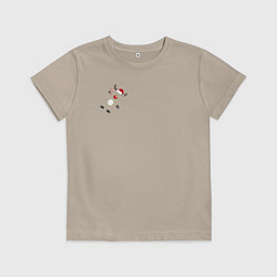 Футболка хлопковая детская Новогодний Олень!, цвет: миндальный