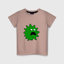 Футболка хлопковая детская Зеленый паразит кричит, цвет: пыльно-розовый