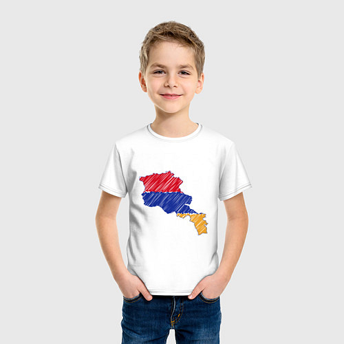 Детская футболка Карта Армения / Белый – фото 3