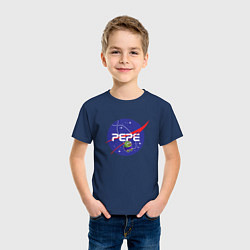 Футболка хлопковая детская Pepe Pepe space Nasa, цвет: тёмно-синий — фото 2