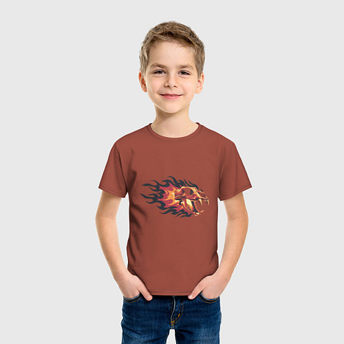 Детская футболка Fireskull / Кирпичный – фото 3