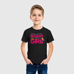 Футболка хлопковая детская BOARD LIKE A GIRL, цвет: черный — фото 2