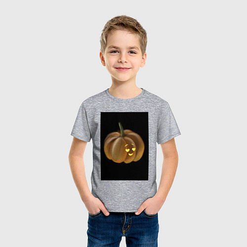 Детская футболка Хеллоуин тыква на хэллоуин Helloween / Меланж – фото 3