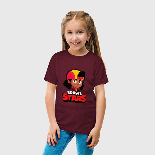 Детская футболка Meg BrawlStars / Меланж-бордовый – фото 4