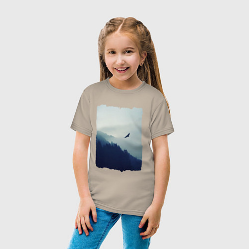 Детская футболка ОРЁЛ НАД ЛЕСОМ EAGLE / Миндальный – фото 4