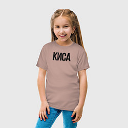Футболка хлопковая детская CAT BABY КИСА, цвет: пыльно-розовый — фото 2