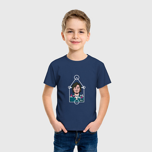 Детская футболка 456 - Squid Game / Тёмно-синий – фото 3