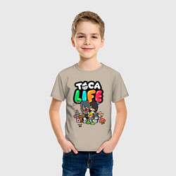Футболка хлопковая детская Toca Life, цвет: миндальный — фото 2