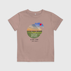 Футболка хлопковая детская Запой! - Винил, нота, шар, цвет: пыльно-розовый