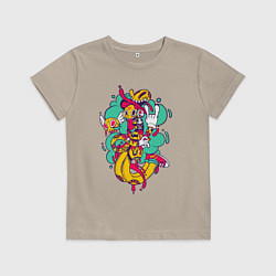 Футболка хлопковая детская LongDude, цвет: миндальный