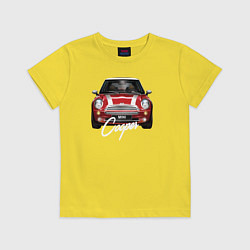 Футболка хлопковая детская Авто Mini Cooper, цвет: желтый