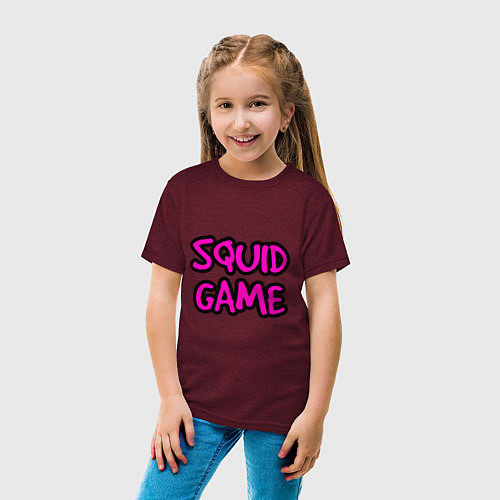 Детская футболка Squid Game Pinker / Меланж-бордовый – фото 4