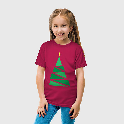 Детская футболка Новогоднее дерево / Маджента – фото 4