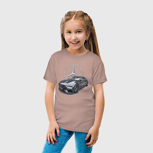 Детская футболка Mercedes AMG motorsport / Пыльно-розовый – фото 4