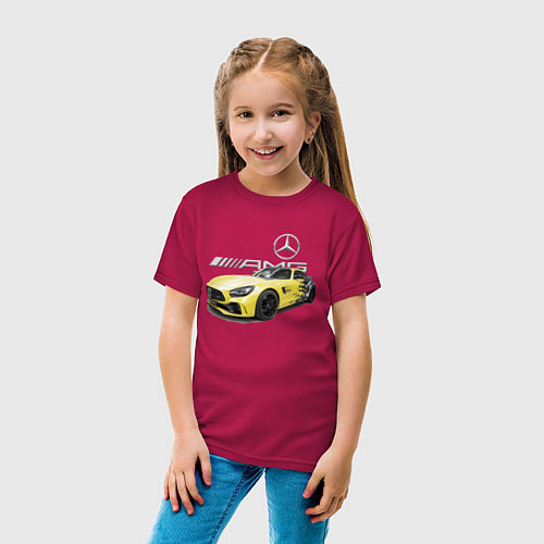 Детская футболка Mercedes V8 BITURBO AMG Motorsport / Маджента – фото 4