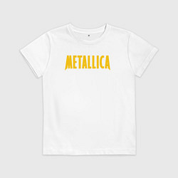 Футболка хлопковая детская Новая надпись Металлики, цвет: белый