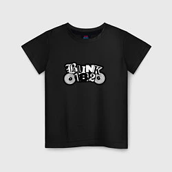 Футболка хлопковая детская Blink 182 лого, цвет: черный