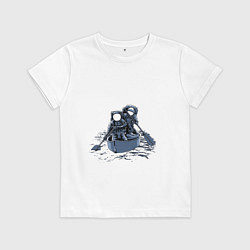 Футболка хлопковая детская Через галактику, цвет: белый