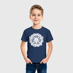 Футболка хлопковая детская Руны, топоры и шлем, цвет: тёмно-синий — фото 2