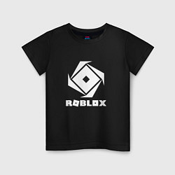 Футболка хлопковая детская ROBLOX WHITE LOGO, цвет: черный