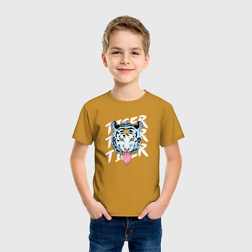 Детская футболка A tiger with a third eye / Горчичный – фото 3