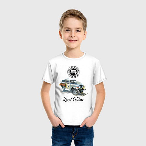 Детская футболка Грузовик Тойота ретро / Белый – фото 3