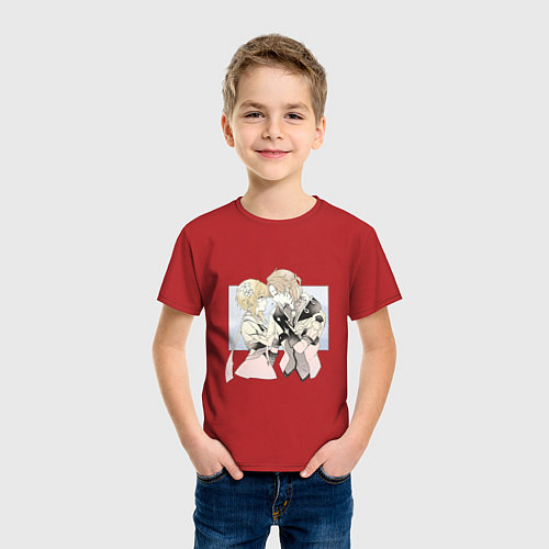 Детская футболка Люмин и Альбедо / Красный – фото 3