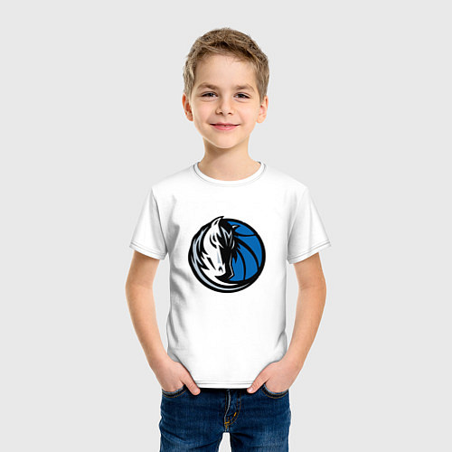 Детская футболка Даллас Маверикс логотип / Белый – фото 3