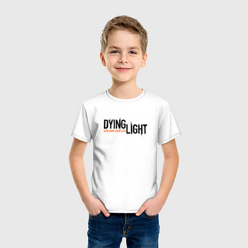 Детская футболка DYING LIGHT GOOD NIGHT & GOOD LUCK LOGO / Белый – фото 3