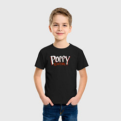 Футболка хлопковая детская Poppy Playtime Logo, цвет: черный — фото 2