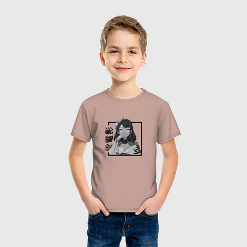 Детская футболка Сегун Райден Эи в квадрате / Пыльно-розовый – фото 3