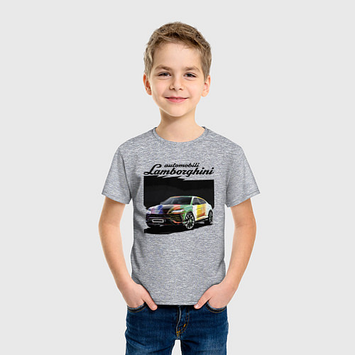 Детская футболка Lamborghini Urus - это очень круто! / Меланж – фото 3