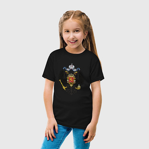 Детская футболка Черный орел Российской империи / Черный – фото 4
