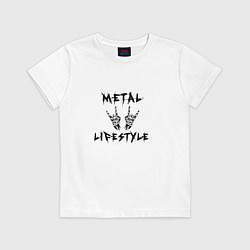 Футболка хлопковая детская Металлика Metallica рок, цвет: белый