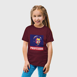 Футболка хлопковая детская Professor, цвет: меланж-бордовый — фото 2