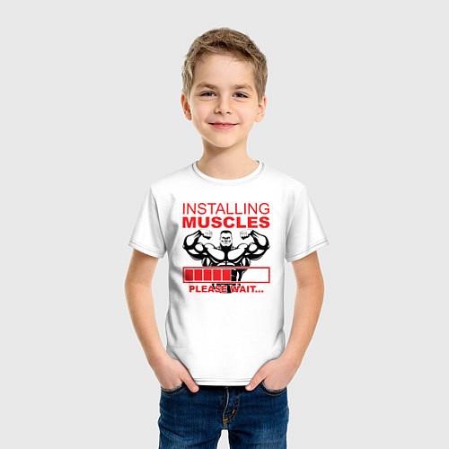Детская футболка Установка мускулов / Белый – фото 3