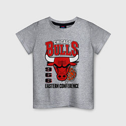 Футболка хлопковая детская Chicago Bulls NBA, цвет: меланж