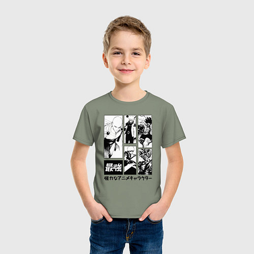 Детская футболка Герои сенен манг One punch man one piece / Авокадо – фото 3