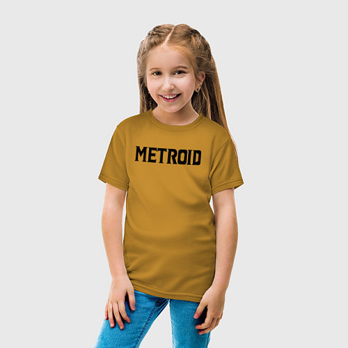 Детская футболка Metroid Dread Black Logo / Горчичный – фото 4