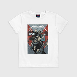Футболка хлопковая детская Metallica - cool dudes!, цвет: белый